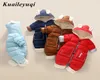 overalls babykleding Winter fluwelen pasgeboren babyjongen meisje warme dikke romper jumpsuit met capuchon sneeuwpak jas kinderkleding 2010131453116