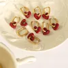 Collana Orecchini Set SDA Acciaio Inossidabile Cuore Rosso Elegante Coreano Sires Titanio Carino