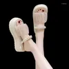 Pantofole Glitter Slides House Platform Med On A Wedge Scarpe da donna estive Muli con tacco Fashion Jelly High Luxury Roma Tessuto Cr