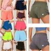 Lu-0160 Brand Womens Yoga Outfits High Waist Shorts Exercise Short Pants Fitness Wear Girls Running Elastic Adult Pants Sportsw 38