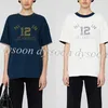 Femmes hommes T-shirt couleur contrastée Double face portable coton à manches courtes taille SML 25966
