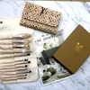 Designer White Makeup Brush Classic Letter Logo Makeup Brush Soft Brush Makeup Tool 12 Pieces With Storage Bag Brown Present Box Girl's Valentine's Day Birthday Present