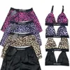 Leopar Baskı Kadın Sling Yelek Şortları Mayo Takımcısı Tasarımcı Bikinis Spor Sütyen 2pcs Setler Moda Seksi Yoga W 87