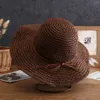 Bérets Chapeau de soleil de paille d'été pour femmes Protection UV durable Casquette enroulable respirante pour la photographie de voyage en plein air