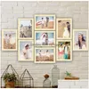 Lijsten en lijstwerk 9-delige fotolijsten muur po-frameset 7 inch creatieve bruiloft serie familie voor decor 2597356 Drop Delivery thuis Dh2Oa