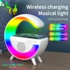 Multifunction RGB Light Wireless Charger Stand FM TF Card USB Bluetooth Speaker For iPhone Xiaomi Samsung Fast Charging Station