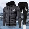 Męskie dresy jesienne zima odkrycie mężczyzn Suit Nowa marka z kapturem z kapturem sportowy luksusowy polar Zip swobodne projektanty garnitury sportowe t240124