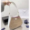 Designer Strawtas Luxe schoudertassen geweven handtassen Pras klassieke flap hobo strandtas haak lederen mode merk lady groothandel handtas portemonnee driehoekig