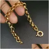 Chain Link Gold Filled Belcher Bolt Ring Mens Womens Solid Bracelet Jewllery In 18-24Cm Length Drop Delivery Jewelry Bracelets Dhsi4