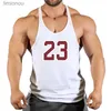 Tanktops voor heren Sport Merkvest Spiergymnastiek Tanktop voor heren Mouwloos Stringerkleding Bodybuilding Singlets Fitness Workout Nr. 24 T-shirtL240124