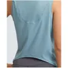 Lu Align Lichtgewicht Cinched Zoom Wandeltanktop Vest Ronde Hals Navel Cover-Ups Shirt Yoga Lu Lemon LL 2024