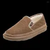 Slippers Style Men's Casual Shoes Winter Plus Velvet Warm Slip-on Cotton Trendy All-match Model Snow Boots For Men