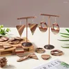 ペンダントネックレス12pcsウッド樹脂ペンダント幾何学的なダングルチャームdiy earringsネックレスキーチェーンサプライジュエリー作り