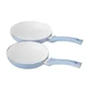 Наборы кухонной посуды Кухонные принадлежности Керамический набор из 12 предметов Синие льняные кастрюли и сковородки