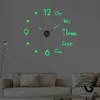 Horloges murales Simple Design moderne horloge numérique bricolage horloge murale silencieuse intérieur chambre décoration murale décor à la maison pas de poinçon autocollant mural Clock Clocks