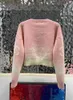 2024 Высокое качество Женские дизайнерские свитера Одежда Вязаный свитер с вороньим вырезом Буква с длинным рукавом C G Пуловер большого размера 485
