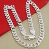 Chains CHUANGCHENG Stylish Statement High Quality 10MM 20 Inch 925 Sterling Silver Cuban Link Chain Necklaces