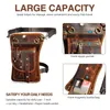 Waist Bags Crazy Horse Leather Design Men Small Messenger Mochila Bag Fashion Travel Belt Fanny Pack Drop Leg Tablet Pouch 2141co