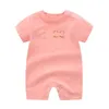 Mamelucos de verano para bebés, ropa con letras a la moda para bebés, monos para bebés recién nacidos de marca de manga larga blanco, rosa y verde, monos para niñas de 0 a 3 meses CSG2401253-8