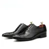 Padrão de crocodilo italiano masculino formal 2023 couro genuíno artesanal designer retro casamento social brogues sapatos homem