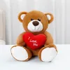 Nouveau modèle mignon ours en peluche en peluche ours en peluche étreignant une poupée d'ours en forme de coeur et un cadeau de Saint-Valentin en forme de coeur à une fille je t'aime 240124