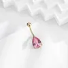 Navel Bell Button Rings 3PCS Heart Crystal Belly Button Piercing Jewelry Set Red Cz Navel Piercing Bulk Flower Belly Rings Pack Piercing Ombligo Lote YQ240125
