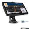 Accessoires GPS de voiture Hd 7 pouces Navigation Bluetooth mains appels navigateur de camion Avin transmetteur Fm 8 Go cartes 3D livraison directe Mobil Dhelu