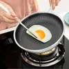 Panelas Wok de aço inoxidável com tampa adequada para todos os fogões Stir Fry Cookware Fácil de montar Cooktops de gás Frigideira