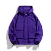 Men's Jackets SHWINAO 2024 Purple Hoodie Men Windbreaker Jacket Hip Hop Solid Color Outdoor Sports Hooded Coats Clothing M-5XL