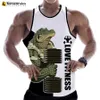 Herrtankstoppar rottweiler kärlek fitness 3d tryckt tank tops djur brev tryck toppar tees ärmlösa västar harajuku streetwear gym t-shirtl240124