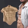 Costume Accessories 4900G False Chest Woman to Man Fake Abs Cover Belly for Crossdresser Realistic Silicone Muscles Female Cosplay Costumes
