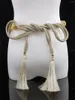 Belts Luxury Moroccan Rope Waist Chain Silver Hollowed-Out Rhinestone Inlaid Wedding Dress Decorative Jewelry Belt