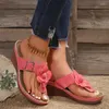 Tofflor höga klackar blomma kvinnor flip flops skor plattform kilar rom sandaler sommaren 2024 designer märke glider mujer pumpar