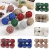 Party Decoration 6Pcs Foam Glitter Christmas Ball 8cm Decorative Tree Hanging Colorful Ornaments Year