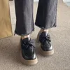 Kleidschuhe Schwarze Schleife Loafer Frauen Atmungsaktive Frühlingsmode Quadratischer Absatz Kleines Leder für Damen Bequem