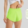 Lu Summer Track That 2.5-Inch Hotty Hot Shorts Loose Breathable Quick Drying Sports Women's Yoga Pants Skirt Versatile Casual Side Pocket Gy 96