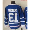 Film CCM Vintage Eishockey 13 Mats Sundin Trikots 14 Dave Keon 29 Mike Palmateer 13 Mats Sundin Herren Sticktrikot Weiß Blau Gr 72