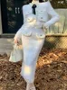 Winter Franse Kleine Geurige Tweed 2 Stuk Sets Vrouwen Outfit Hoge Kwaliteit Omzoomd Jasje Lange Rok Tweedelige Pakken 240124