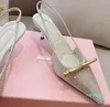 Sandals Heel Height 5.5 cm elegant and stylish Bailey Mary Jane Crystal Empty back heels Wedding Shoes Party shoes Leather 2024