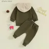 Kledingsets Leuke Cartoon Elanden Baby Jongen Meisje Kerst Kleding Set Winter Herfst Lange Mouw Pocket Hoodies Trui Broek 2 Stuks Warme Kinderoutfit