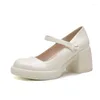 Klänningskor White Mary Jane Lolita Japanese Students JK Female High Heel Uniform College Girl Platform Shoe Ladies Vintage Pumps