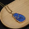 Kolye Kolyeleri Düzensiz şekilli sentetik mavi şerit akik retro kolye zarif mücevher aksesuarları erkekler ve kadınlar için hediye