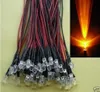 100PCS 3mm orange LEDs Pre Wired Led 12V Lamp bulb good quality9726131