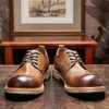 Retro Herenjurk Echt Leer 2024 Designer Lente Britse Stijl Platte Casual Business Oxfords Sociale Schoenen Man