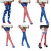 Women Socks Independence Day Flag Lår High Creative American Star Striped Stocking Over Kne Long Sock Anime Cosplay Costume