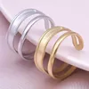 Bagues de cluster Couleur Argent Tendance Élégant Twist Deux Cercles Pour Femmes Couple Simple Géométrique Ouverture Irrégulière Bague Bijoux De Fête