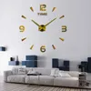 Relógios de parede DIY Relógios de parede 3D Espelho Efeito Relógio Acrílico Adesivo de Parede Arte Sala de estar Decoração de Casa Design Moderno Horloge Quartz Needle Watch