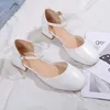 Sukienka buty kobiety niskie obcasy Pasek kostki Sandały Ol Office Zapatos para mjeres czarne Mary Janes Ladies Footy Plus Size 34-42