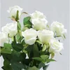 Faux Floral Greenery Roses Simulation Flowers Artificial Snowy Mountain Bouquet Home Wedding Decoration Mother'S Day Gift YQ240125