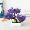 Flores decorativas plantas artificiais bonsai pequena árvore planta falsa vaso de flores de plástico ornamentos para casa festival decoração de casamento